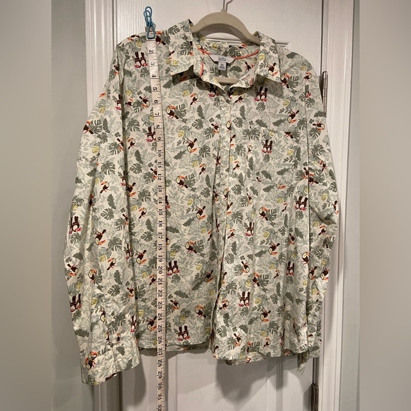 Croft & Barrow Size XXL Tropical Palm Toucan Print Cotton Button Down Shirt - Picture 9 of 11